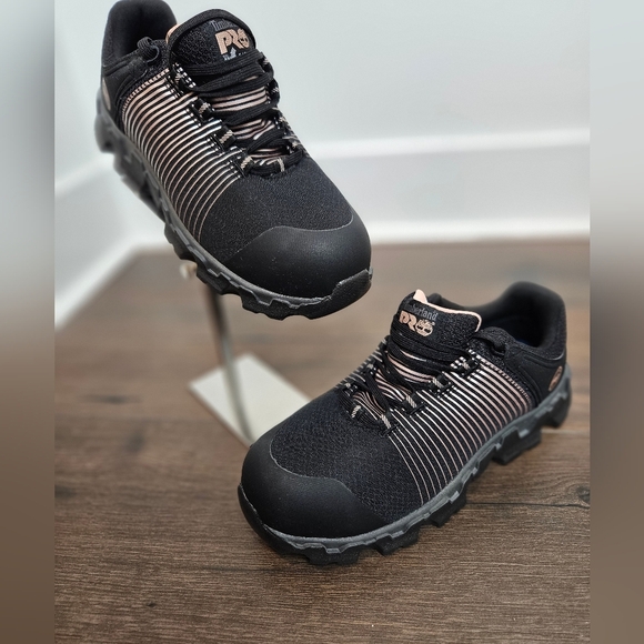 NWOT 🖤 Timberland Pro Powertrain Black & Rose Gold Work Shoe - Picture 2 of 12